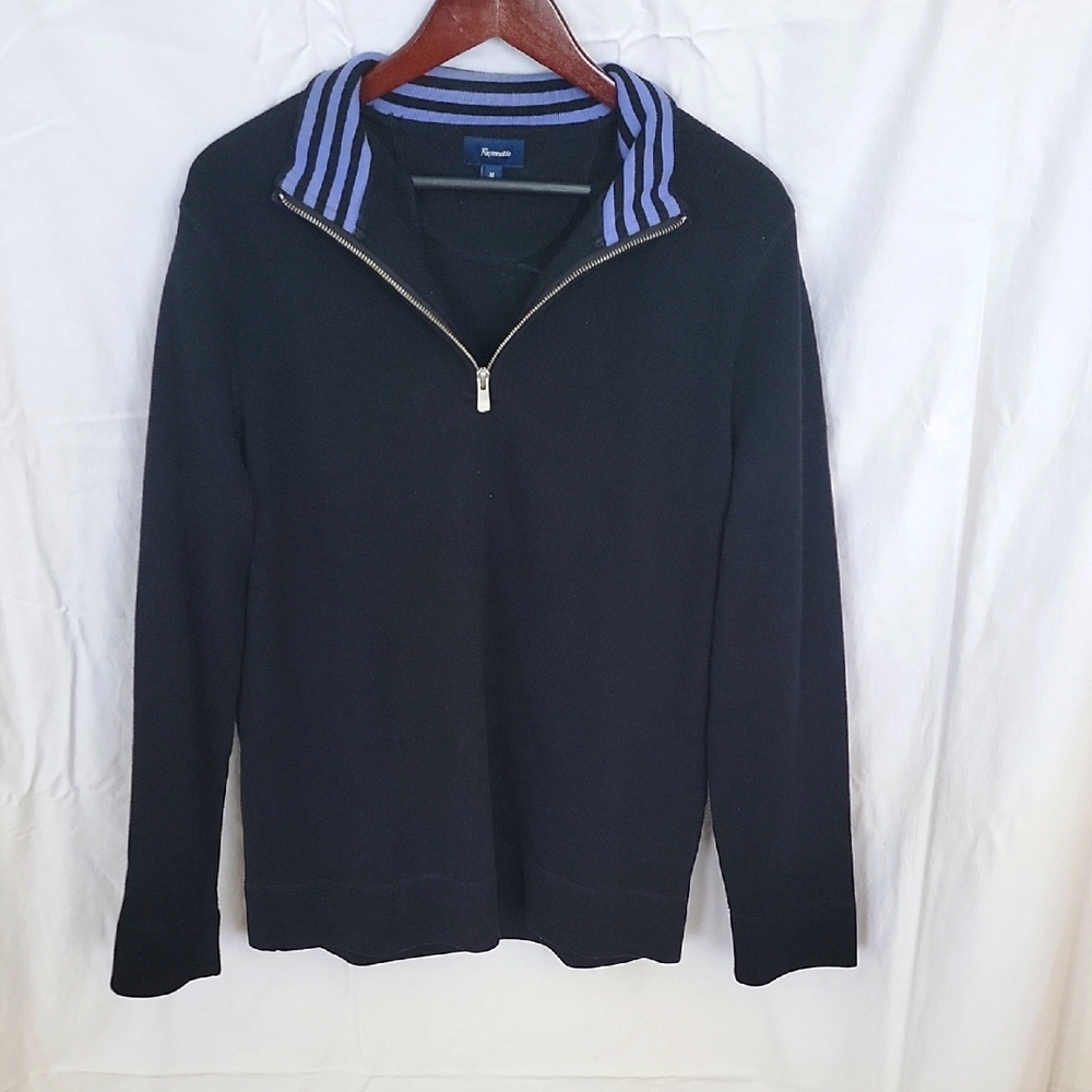 Nautica Men's Black Sweater with Blue Accents